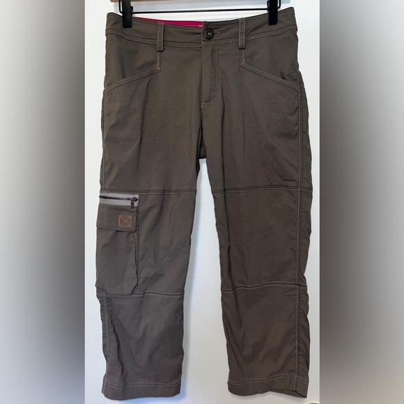 Title Nine Trail Mix Cargo Hiking Outdoor Capri Pants Brown Size 2 Women - Picture 1 of 6